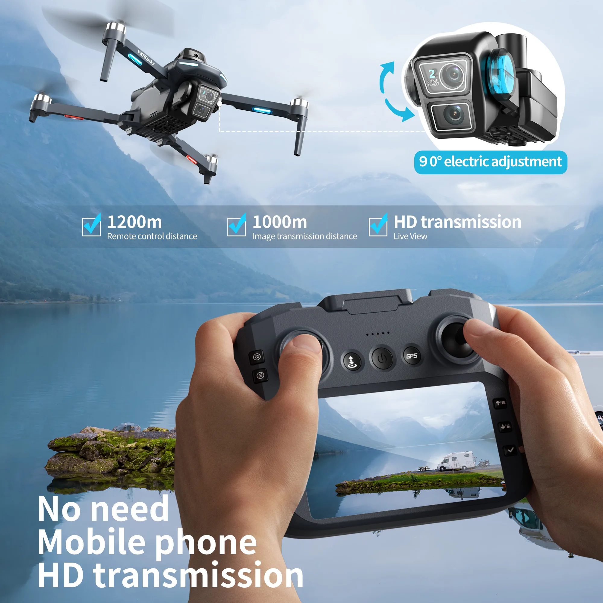 Drone Profesional Lenovo XT606 - Drone Kit Fpv ulasan dan harga