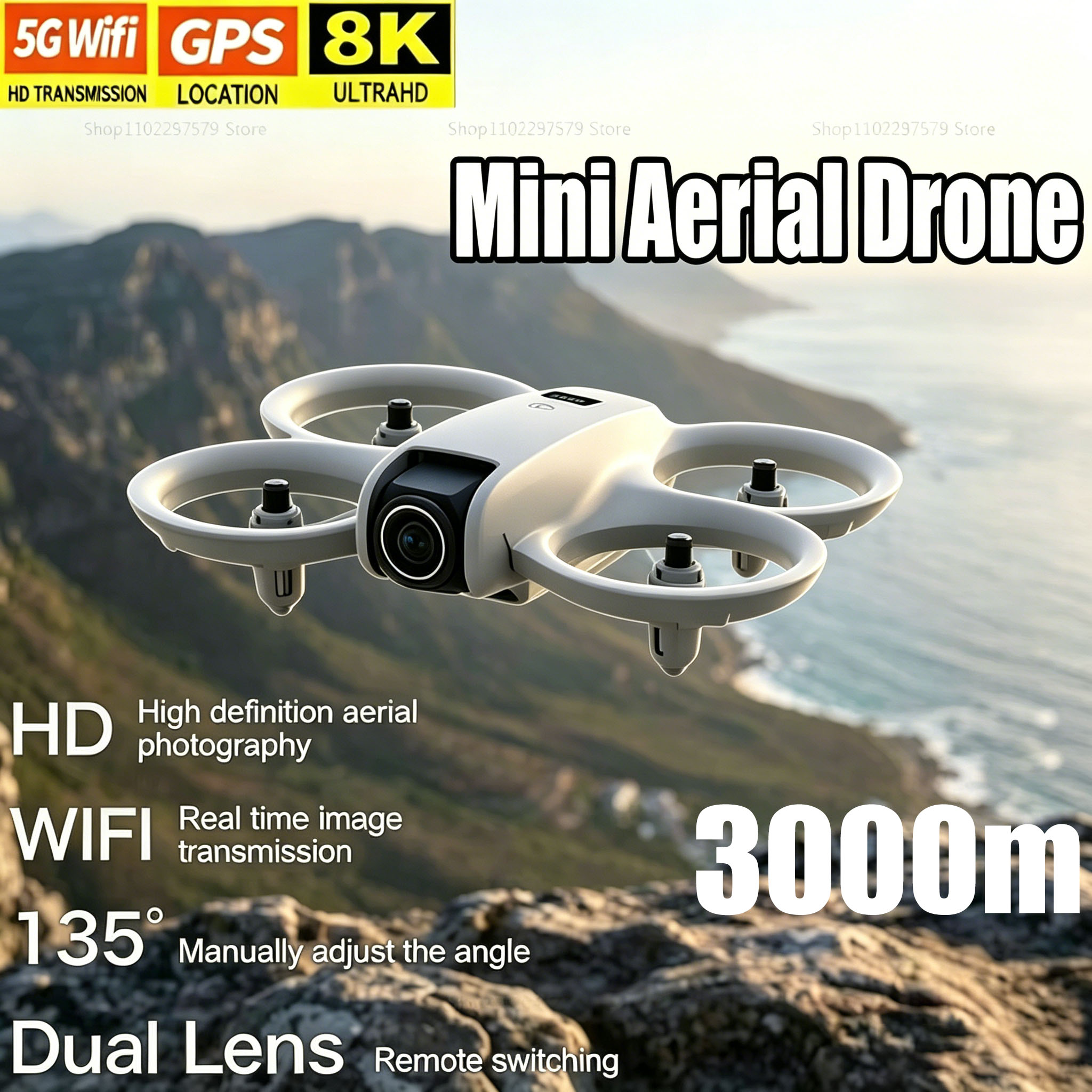 Drone Mini dengan Kamera HD 8K - Drone Kit Tricopter ulasan dan harga