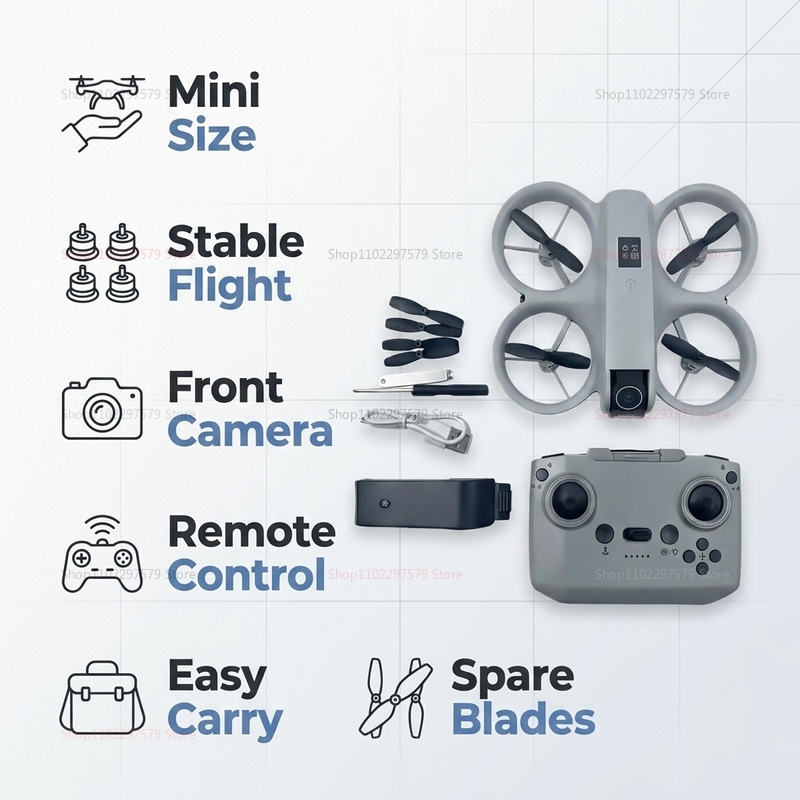 Drone Mini dengan Kamera HD 8K - Drone Kit Tricopter ulasan dan harga