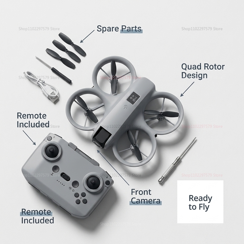 Drone Mini dengan Kamera HD 8K - Drone Kit Tricopter ulasan dan harga
