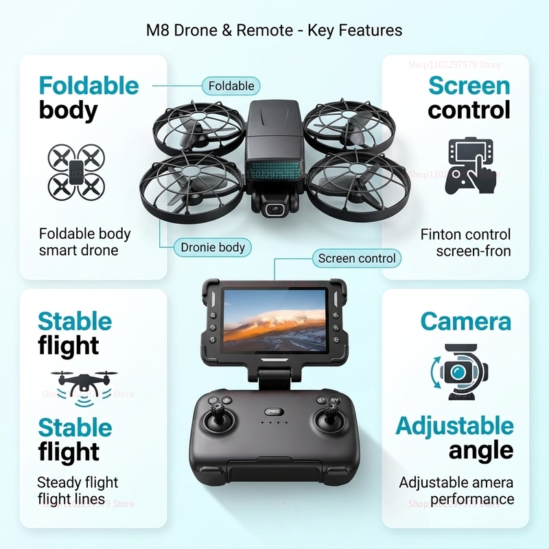 Drone Baru M8 GPS 8K Profesion - Drone Kit With Camera ulasan dan harga